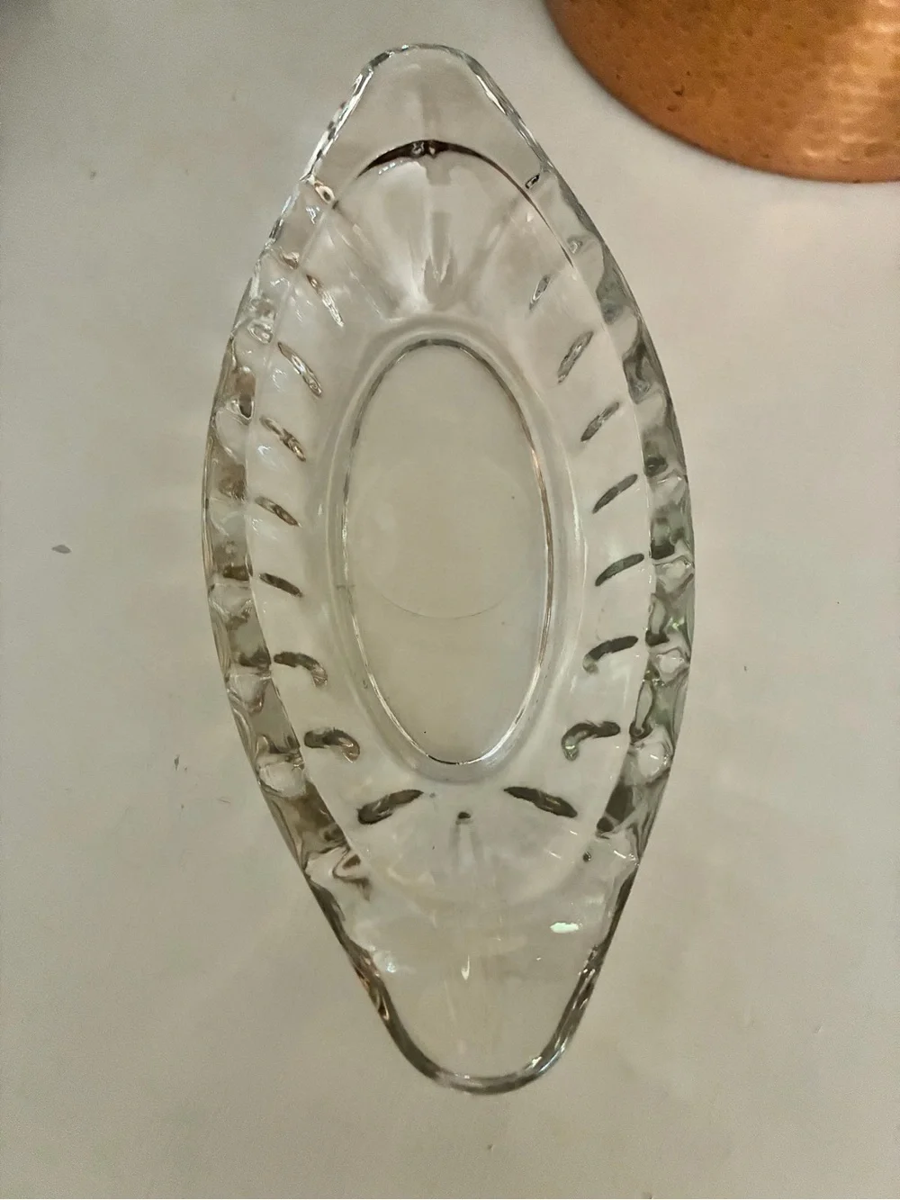 Vintage Clear Glass Decorative Serving Dish